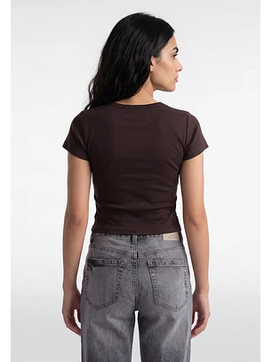 Polera Mujer Estampados Color Café