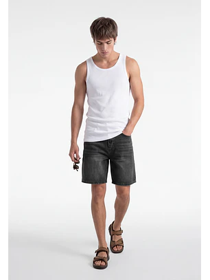 Bermuda Hombre Denim Straight Gris