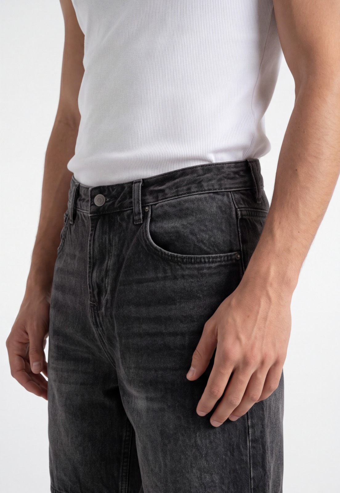 Bermuda Hombre Denim Straight Gris 3