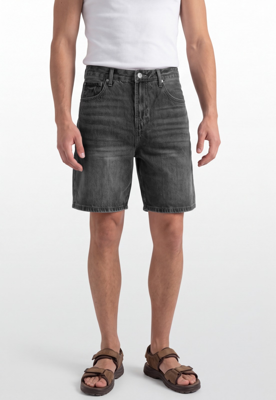 Bermuda Hombre Denim Straight Gris 1
