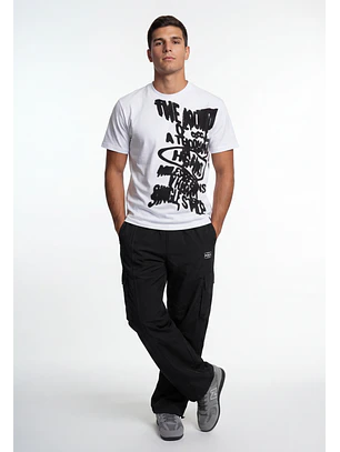 Pantalón Buzo Hombre Cargo Negro Training