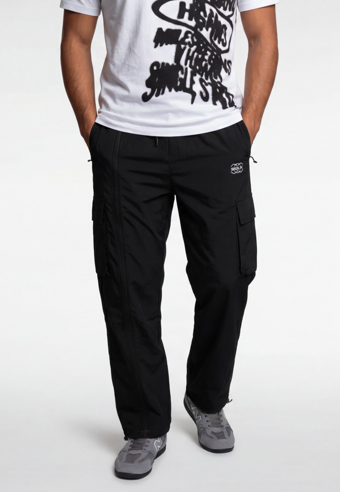 Pantalón Buzo Hombre Cargo Negro Training 2