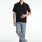 Camisa Hombre Mega Baggy Bolsillos Negro - Miniatura 2