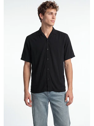Camisa Hombre Mega Baggy Bolsillos Negro