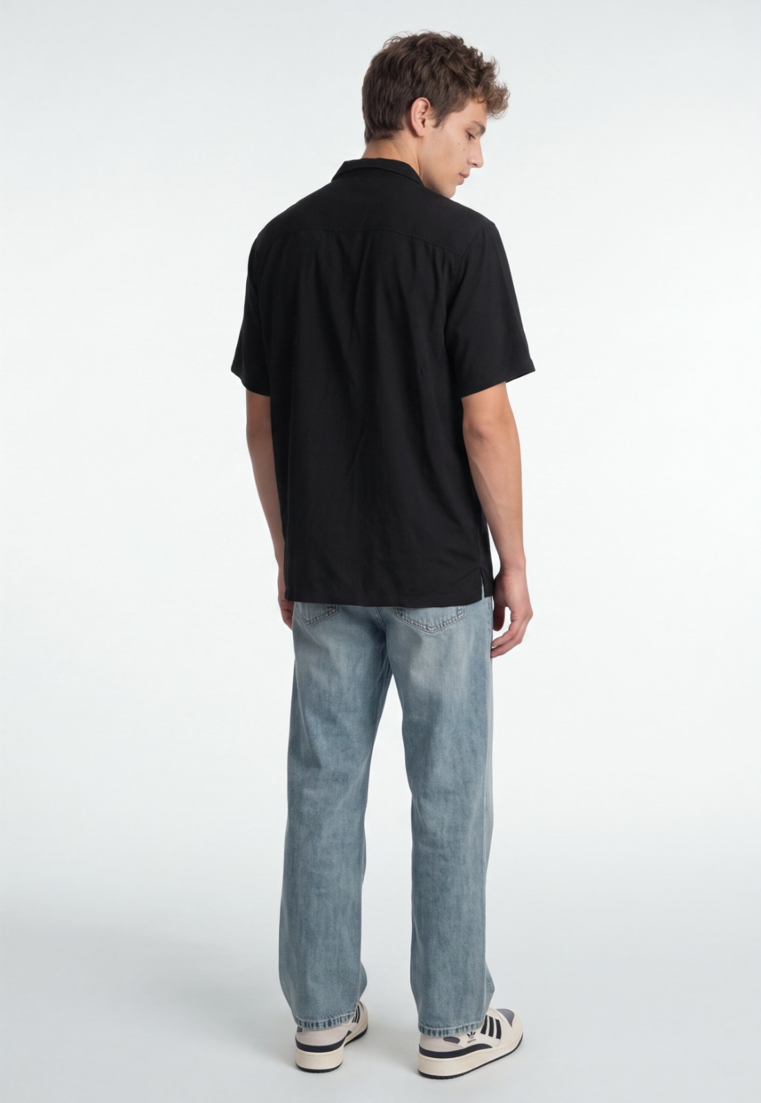 Camisa Hombre Mega Baggy Bolsillos Negro 3