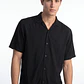 Camisa Hombre Mega Baggy Bolsillos Negro - Miniatura 4