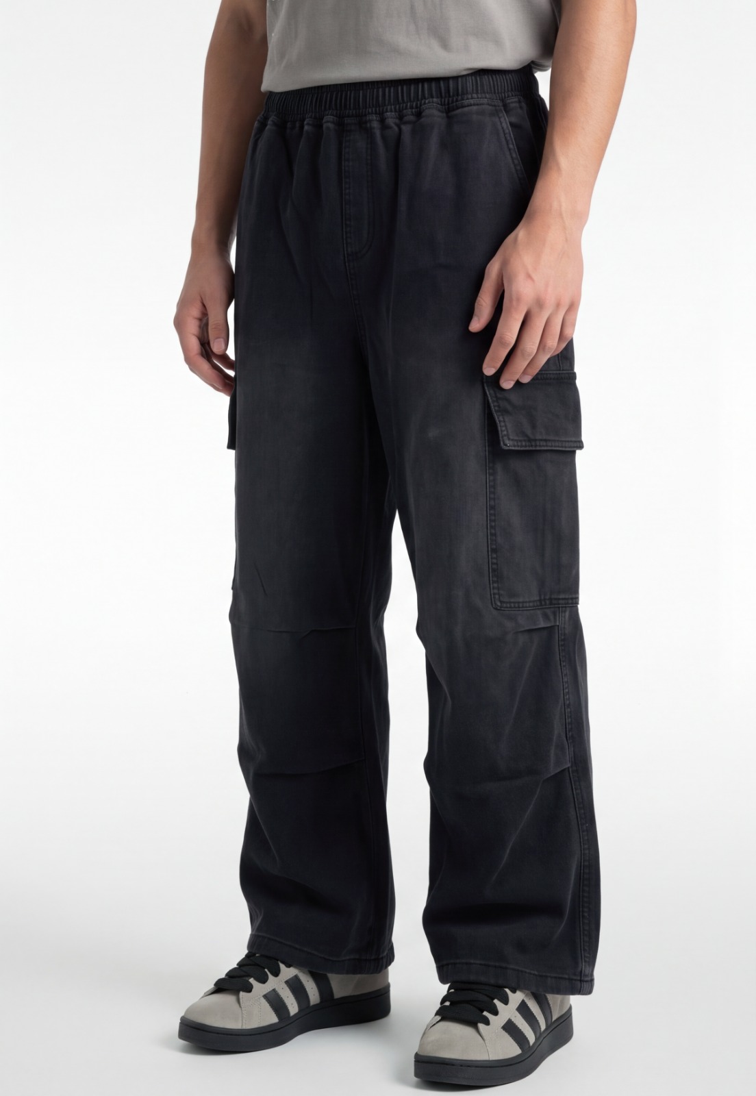 Jeans Hombre Mega Baggy Cargo Negro 2