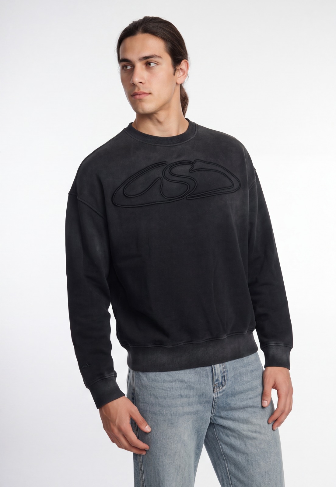 Polerón Hombre Oversize Lavado Negro 1