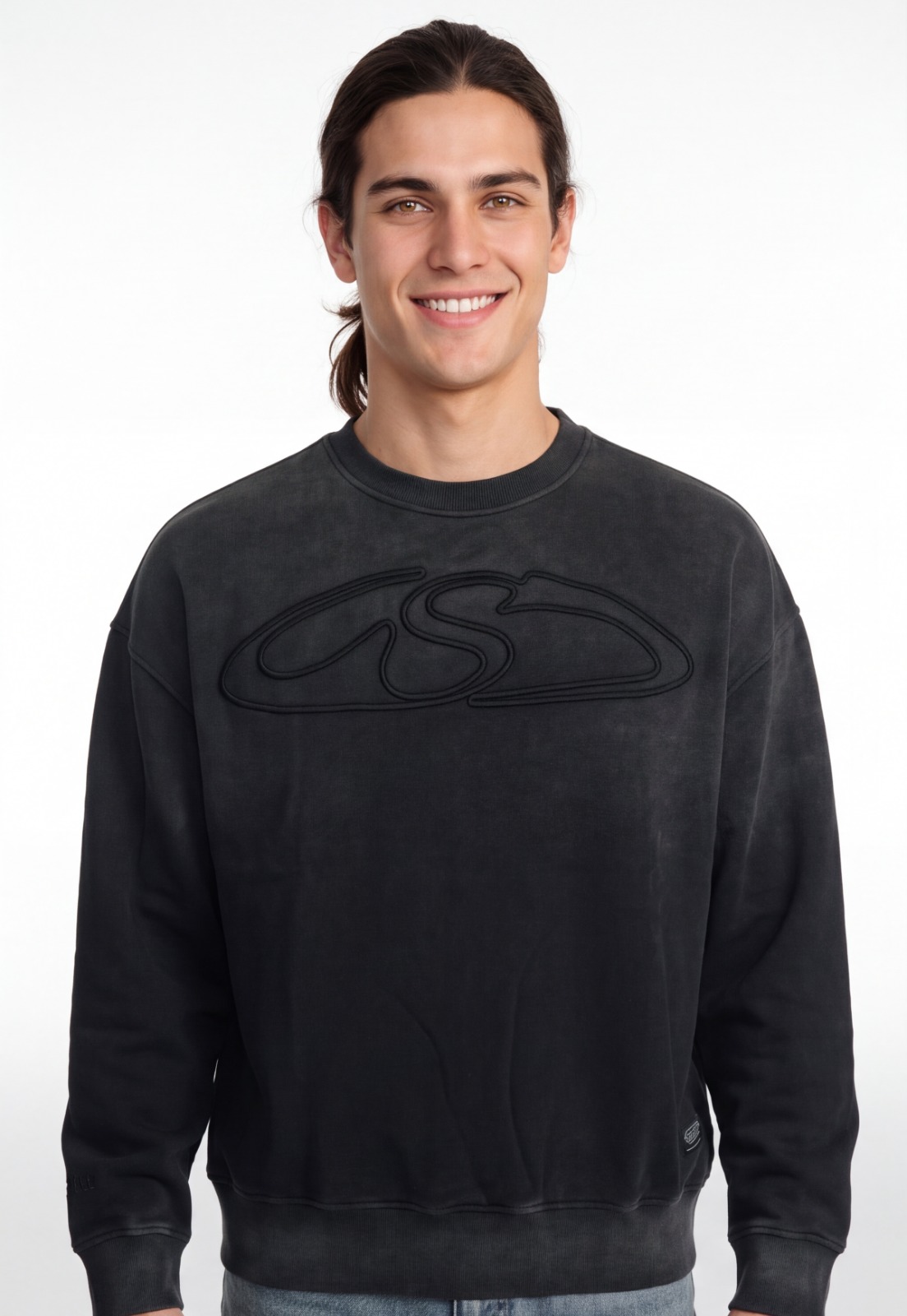 Polerón Hombre Oversize Lavado Negro 3