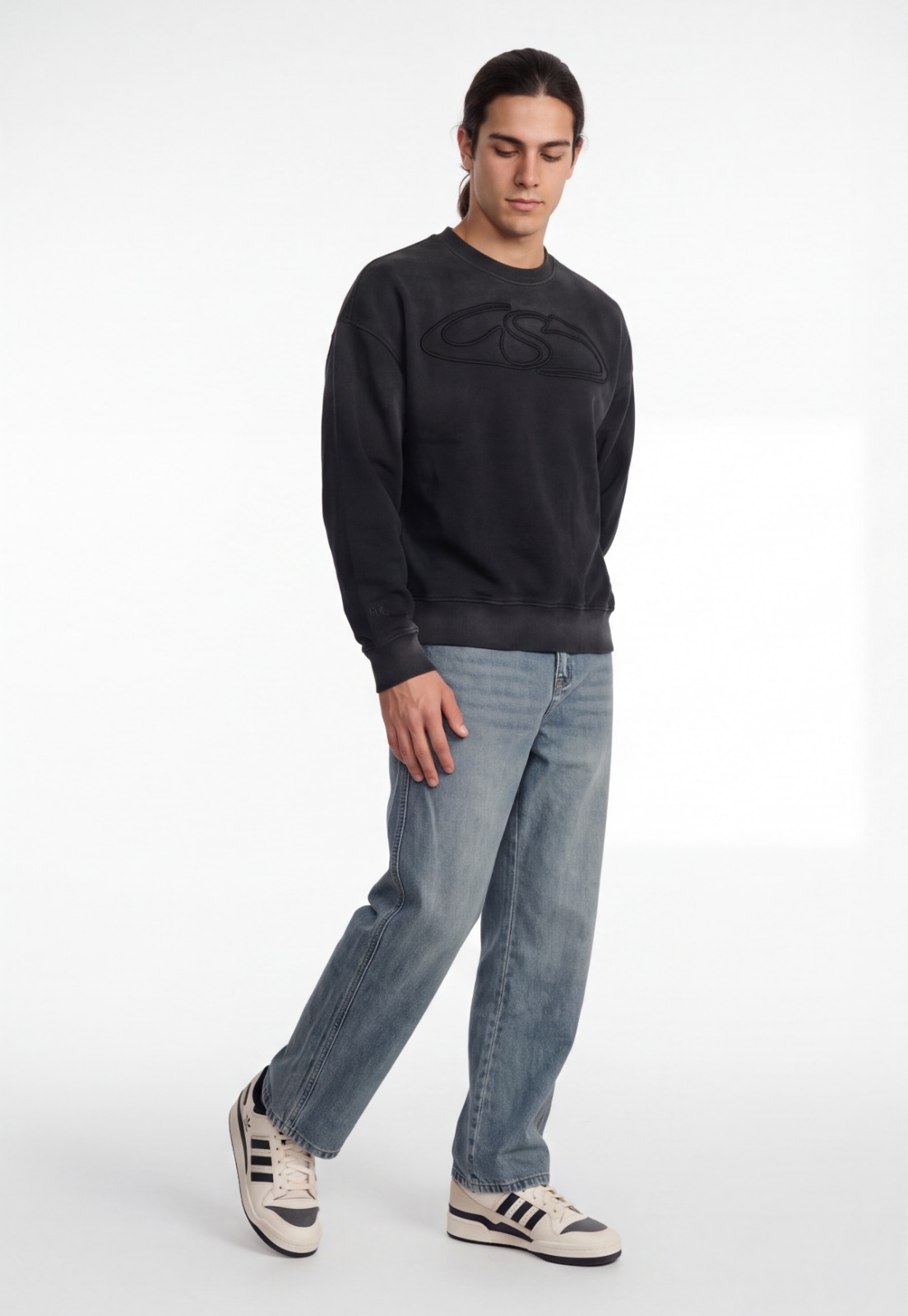 Polerón Hombre Oversize Lavado Negro 4