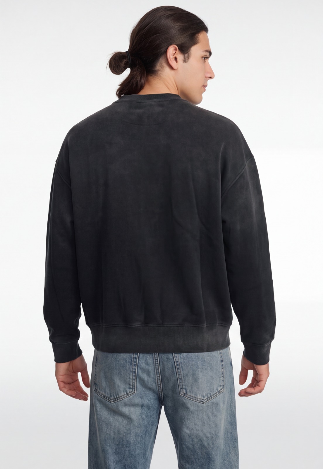 Polerón Hombre Oversize Lavado Negro 2