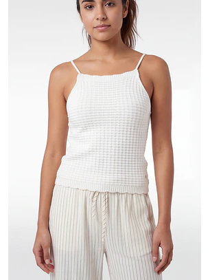 Peto Mujer Halter Tejido Crudo
