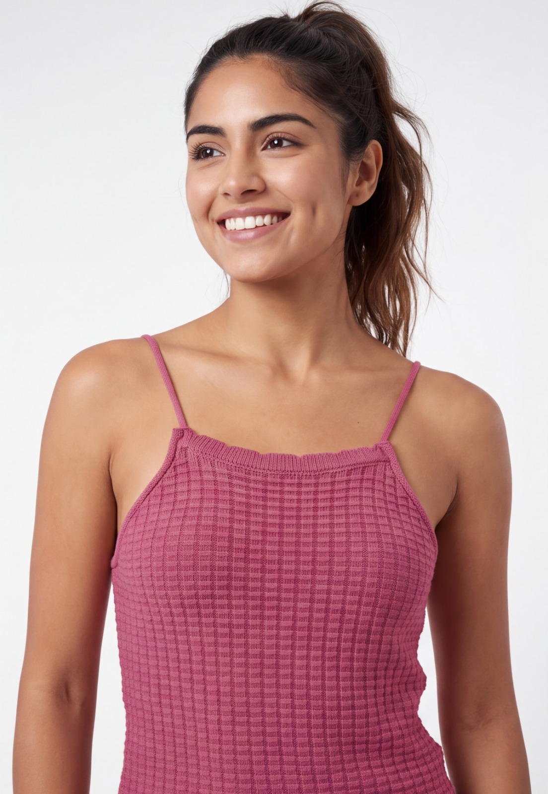 Peto Mujer Halter Tejido Magenta 4
