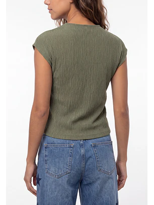 Polera Mujer Drapeada Fantasía Verde