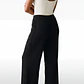 Pantalón Mujer Corrugado Wide Leg Liso Negro - Miniatura 2