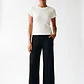 Pantalón Mujer Corrugado Wide Leg Liso Negro - Miniatura 4