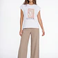 Pantalón Mujer Corrugado Wide Leg Listado Crudo - Miniatura 4