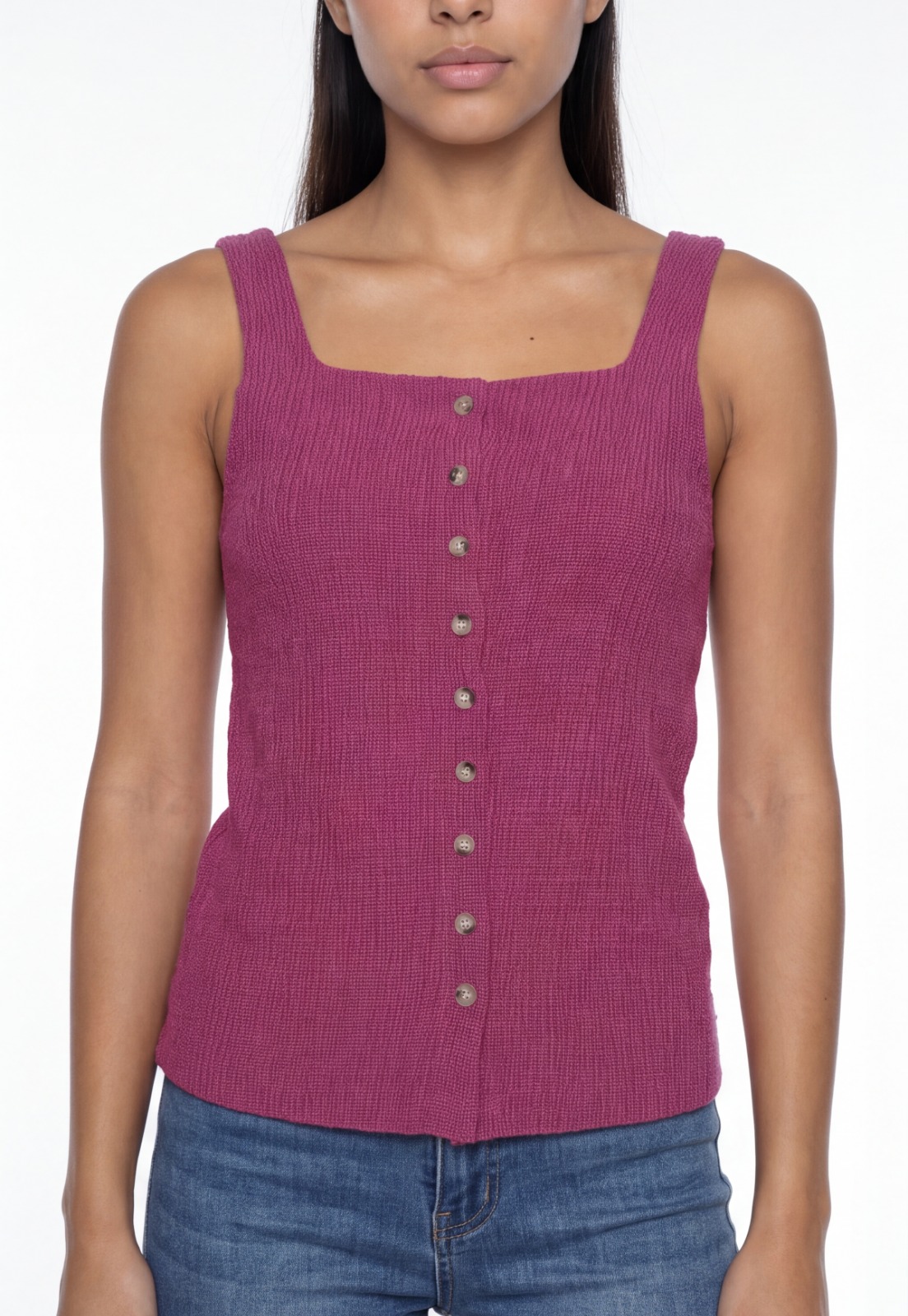 Peto Mujer Pabilo Corrugado Botones Magenta 4