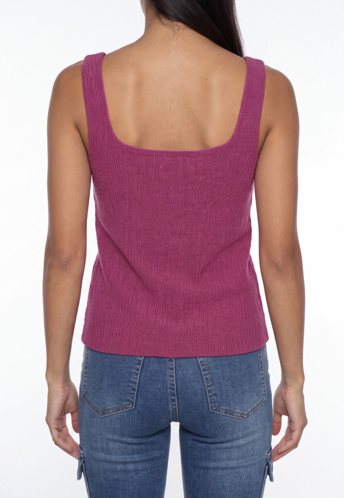 Peto Mujer Pabilo Corrugado Botones Magenta 2