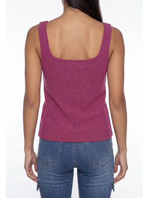 Peto Mujer Pabilo Corrugado Botones Magenta