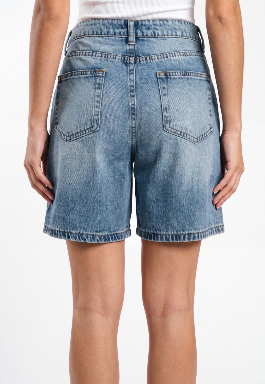Short Mujer Denim Tiro Medio Celeste 2