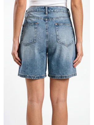 Short Mujer Denim Tiro Medio Celeste