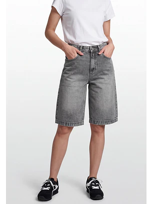 Short Mujer Denim Baggy Gris