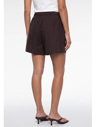 Short Mujer Lino Basic Café