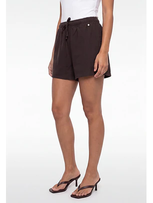 Short Mujer Lino Basic Café