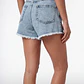 Short Mujer Denim Desflecado Celeste - Miniatura 2