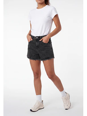 Short Mujer Denim Desflecado Negro