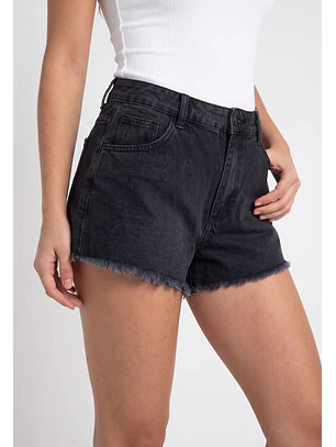 Short Mujer Estrella Tachas Negro
