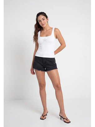 Short Mujer Estrella Tachas Negro