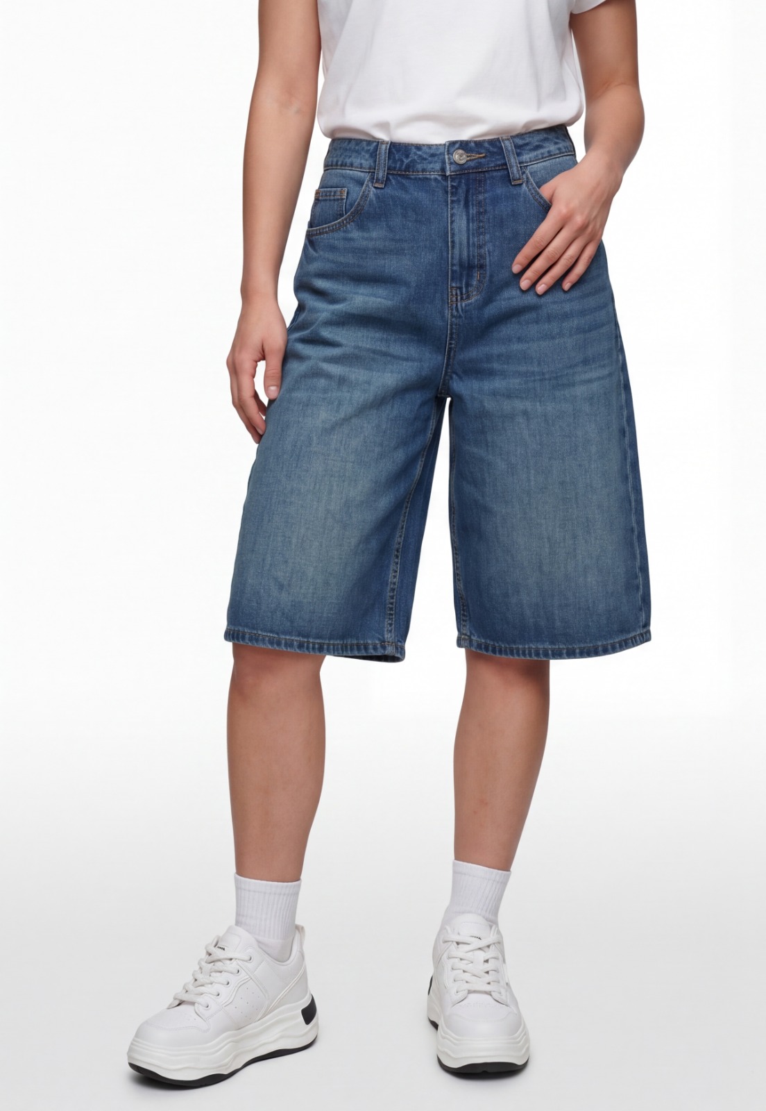 Short Mujer Denim Mega Baggy Azul 1