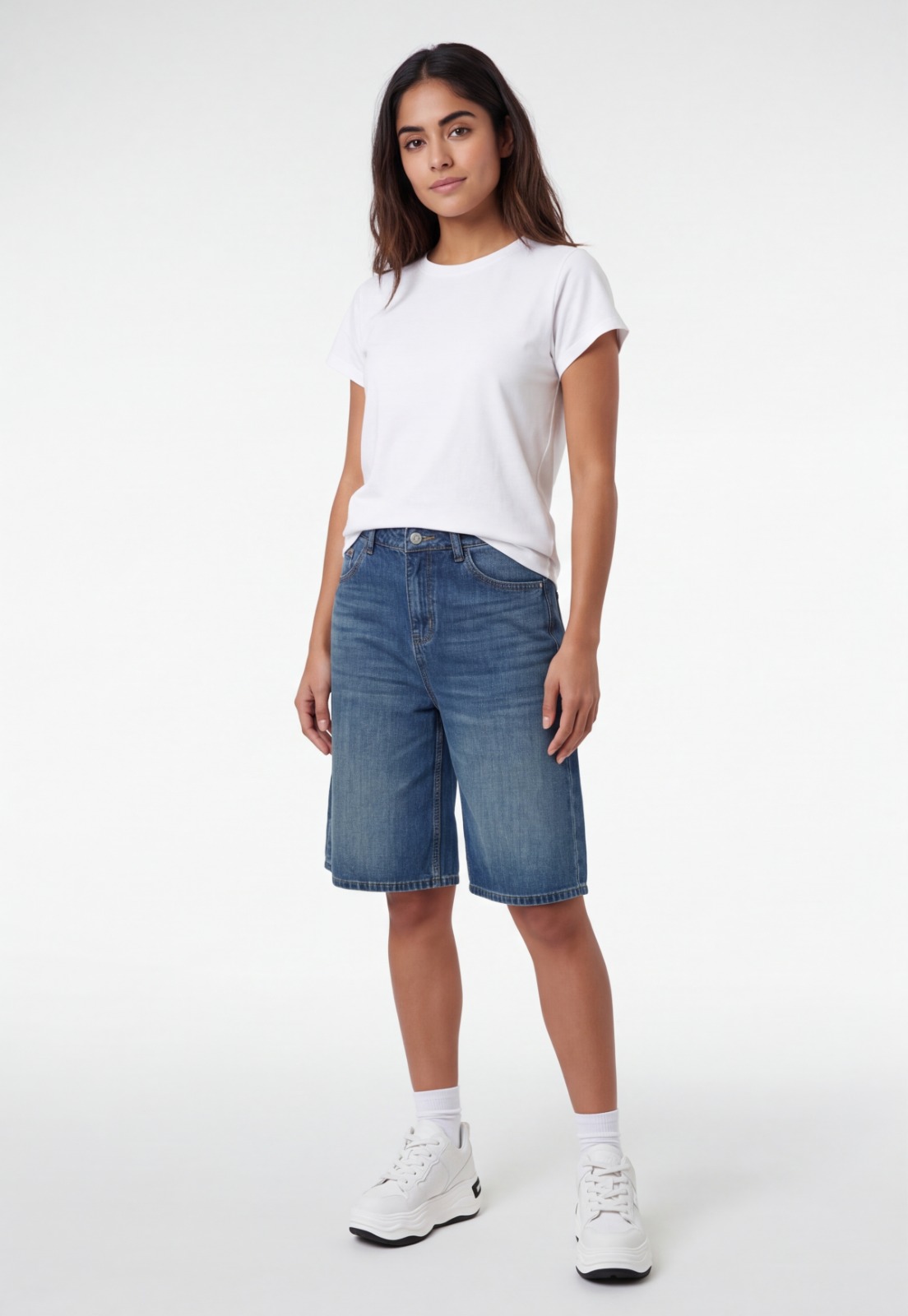 Short Mujer Denim Mega Baggy Azul 4