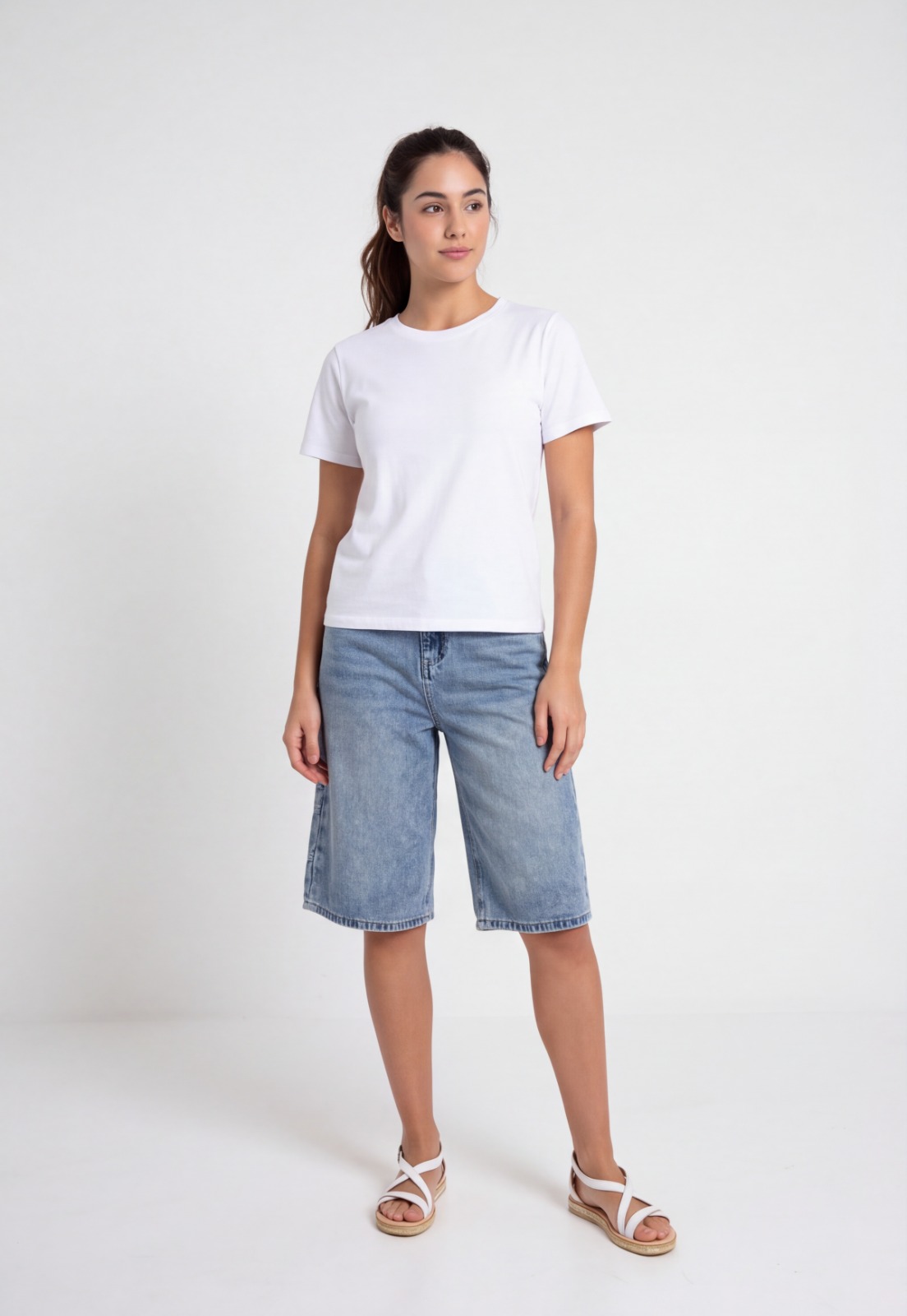 Short Mujer Denim Carpintero Celeste 4