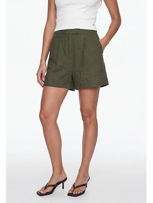 Short Mujer Sastrero Lino Verde