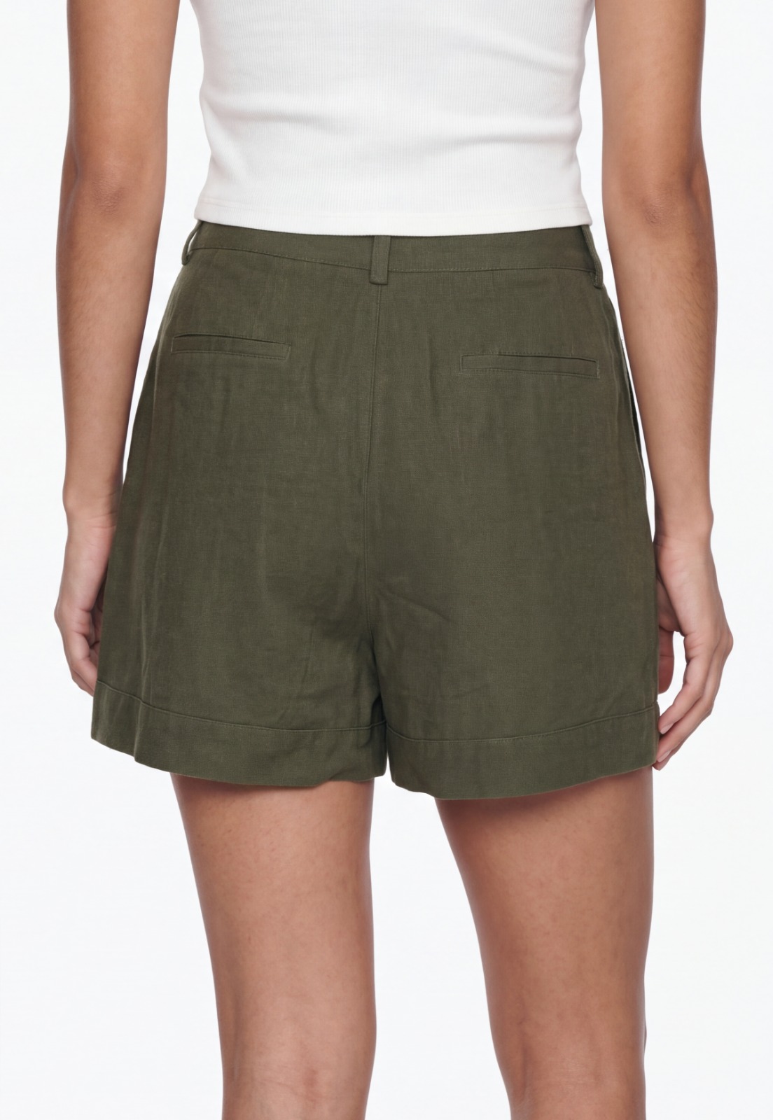 Short Mujer Sastrero Lino Verde 2
