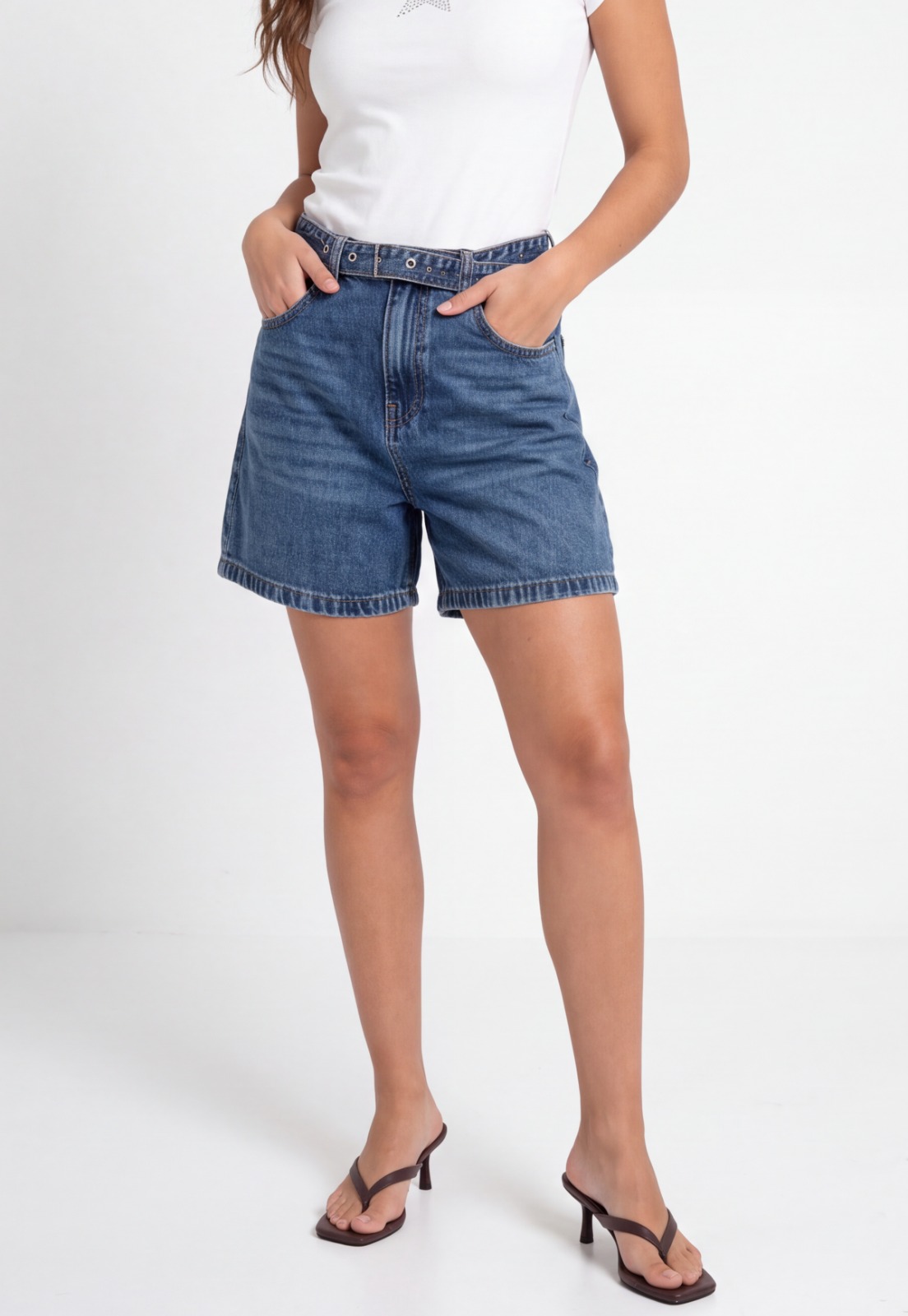 Short Mujer Denim Loose Azul 1