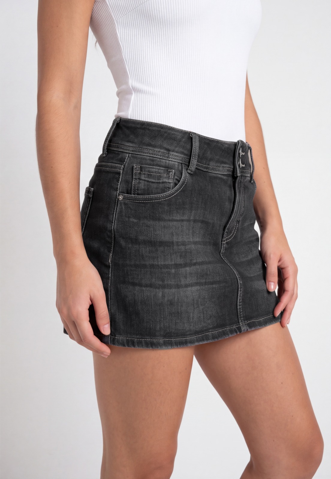 Falda Mujer Small Costuras Negro 3
