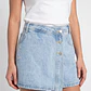Falda Mujer Denim Botones Celeste - Miniatura 3