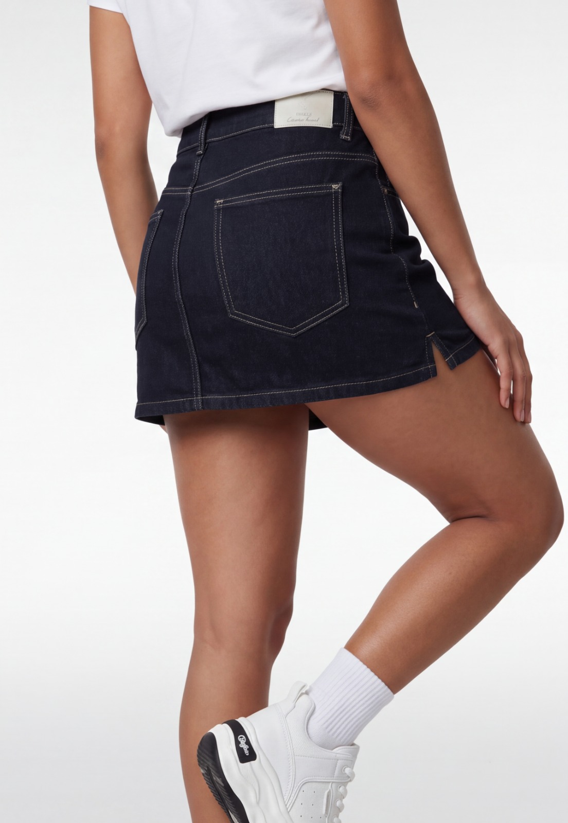 Falda Mujer Short Raw Denim Azul 2