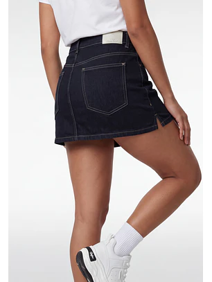 Falda Mujer Short Raw Denim Azul