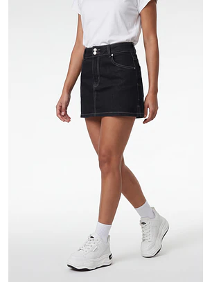 Falda Mujer Short Raw Denim Azul