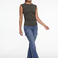Polera Mujer Básica Drapeada Verde - Miniatura 4