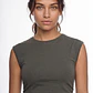 Polera Mujer Básica Drapeada Verde - Miniatura 3