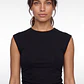 Polera Mujer Básica Drapeada Negro - Miniatura 3