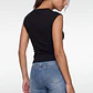 Polera Mujer Básica Drapeada Negro - Miniatura 2