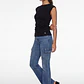 Polera Mujer Básica Drapeada Negro - Miniatura 4