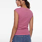 Polera Mujer Básica Drapeada Rosado - Miniatura 2